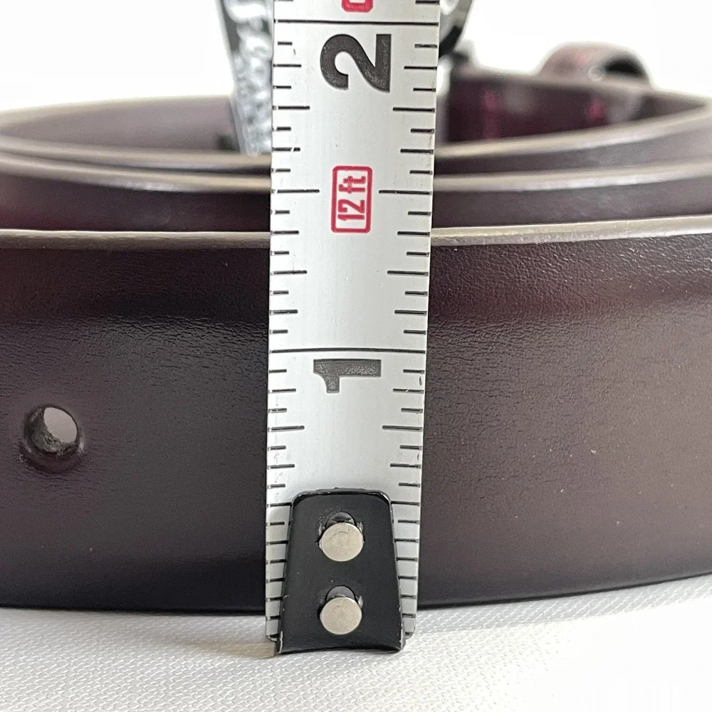 Florsheim Belt Mens Size 42 Brown Leather Dress Silver Buckle Business Classic
